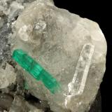 Beryl (variety emerald), Calcite, Pyrite, Quartz<br />Muzo mining district, Western Emerald Belt, Boyacá Department, Colombia<br />105x65x60mm, xl=24mm<br /> (Author: Fiebre Verde)