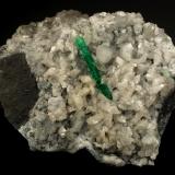 Beryl (variety emerald), Calcite<br />Muzo mining district, Western Emerald Belt, Boyacá Department, Colombia<br />130x80x150mm, xl=53mm<br /> (Author: Fiebre Verde)