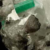 Beryl (variety emerald), Calcite<br />Coscuez mining district, Municipio San Pablo de Borbur, Western Emerald Belt, Boyacá Department, Colombia<br />54x34x50mm, both xls=13mm<br /> (Author: Fiebre Verde)