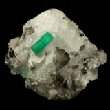 Beryl (variety emerald), Calcite<br />Coscuez mining district, Municipio San Pablo de Borbur, Western Emerald Belt, Boyacá Department, Colombia<br />54x34x50mm, both xls=13mm<br /> (Author: Fiebre Verde)