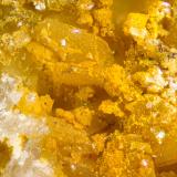 Jarosite<br />Poudrette Quarry, Mont Saint-Hilaire, La Vallée-du-Richelieu RCM, Montérégie, Québec, Canada<br />FOV = 2mm<br /> (Author: Doug)