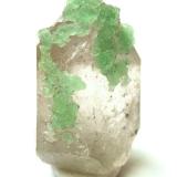 Fluorite on quartzKara-Oba, Betpak-Dala (Bet-Pak-Dala) Desert, Karaganda Region, KazakhstanSpecimen height 4 cm (Author: Tobi)