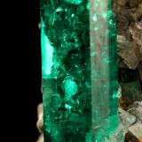 Beryl (variety emerald), Calcite, Pyrite, Albite (variety cleavelandite)<br />Chivor mining district, Municipio Chivor, Eastern Emerald Belt, Boyacá Department, Colombia<br />22x21x30mm, xl=14mm<br /> (Author: Fiebre Verde)