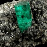 Beryl (variety emerald), Calcite, Pyrite<br />Muzo mining district, Western Emerald Belt, Boyacá Department, Colombia<br />59x34x28mm, xl=15mm<br /> (Author: Fiebre Verde)