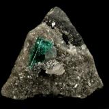 Beryl (variety emerald), Calcite, Dolomite<br />Muzo mining district, Western Emerald Belt, Boyacá Department, Colombia<br />triangle side=35mm, xl=11mm<br /> (Author: Fiebre Verde)