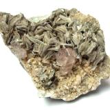 Fluorapatite, muscovite, feldsparNagar, Hunza Valley, Nagar District, Gilgit-Baltistan (Northern Areas), PakistanSpecimen size 7,5 cm, apatite in the center measures 1,1 cm (Author: Tobi)