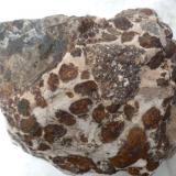 Hialoclastita, fragmentos cementados con roca caliza.
Barranco de Guanarteme, Gran Canaria, España-
Ancho de imagen 20 cm (Autor: María Jesús M.)