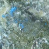 Cristales azules en la diabasa: ¿langita?
Sierra de Enmedio (Murcia, España)
400X (Autor: prcantos)