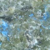 Cristales azules en la diabasa: ¿langita?
Sierra de Enmedio (Murcia, España)
400X (Autor: prcantos)