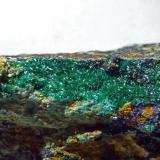 Brochantita<br />Mina Linda Mariquita, El Molar, Comarca Priorat, Tarragona, Cataluña / Catalunya, España<br />Encuadre 3x2cm aprox.<br /> (Autor: heat00)