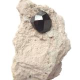 AlmandineGarnet Hill, Ely, Robinson District, White Pine County, Nevada, USASpecimen height 4 cm, almandine crystal 9 mm (Author: Tobi)