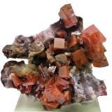 Wulfenite, calciteSierra de Los Lamentos, Municipio Ahumada, Chihuahua, México93 mm x 87 x 59 mm (Author: Carles Millan)