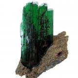 Vivianite, siderite, pyrite
Huanuni mine, Huanuni, Dalence Province, Oruro Department, Bolivia
Crystal size: 82 mm x 38 mm x 11 mm. Matrix size: 90 mm x 56 mm (Author: Carles Millan)