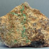 Metazeunerita<br />Permiso de Investigación Anabel, Cerro de las Minas, Mérida, Comarca Tierra de Mérida - Vegas Bajas, Badajoz, Extremadura, España<br />87X61X43 mm<br /> (Autor: Juan Espino)