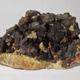 Goethita pseudo. Pirita<br />Pedrera Berta, Turó de Can Domènech, Serra de Roques Blanques, Sant Cugat del Vallès-El Papiol, Comarca Vallès Occidental / Baix Llobregat, Barcelona, Cataluña / Catalunya, España<br />4,8 x 3,1 x 3,3 cm<br /> (Autor: heat00)