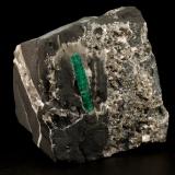 Beryl (variety emerald), Calcite, Pyrite<br />Muzo mining district, Western Emerald Belt, Boyacá Department, Colombia<br />64x55x65mm, xl=27mm<br /> (Author: Fiebre Verde)