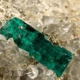 Beryl (variety emerald), Dolomite, Pyrite<br />Chivor mining district, San Gregorio Mine, Municipio Chivor, Eastern Emerald Belt, Boyacá Department, Colombia<br />30x29x41mm, main xl=10mm<br /> (Author: Fiebre Verde)