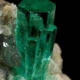 Beryl (variety emerald), Calcite<br />Coscuez mining district, Municipio San Pablo de Borbur, Western Emerald Belt, Boyacá Department, Colombia<br />30x49x29mm, xl=9x4mm<br /> (Author: Fiebre Verde)