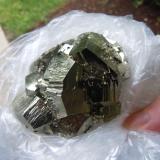 Pyrite<br />Huanzala Mine, Huallanca District, Dos de Mayo Province, Huánuco Department, Peru<br />7.9 x 6.6 x 4.3 cm<br /> (Author: Casimir Sarisky)