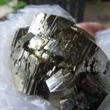 Pyrite<br />Huanzala Mine, Huallanca District, Dos de Mayo Province, Huánuco Department, Peru<br />7.9 x 6.6 x 4.3 cm<br /> (Author: Casimir Sarisky)