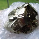 Pyrite<br />Huanzala Mine, Huallanca District, Dos de Mayo Province, Huánuco Department, Peru<br />7.9 x 6.6 x 4.3 cm<br /> (Author: Casimir Sarisky)