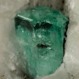 Beryl (variety emerald), Calcite, PyriteMuzo (distrito minero), Cinturón Esmeraldífero Occidental, Departamento Boyacá, Colombia65x49x45mm, xl=8x6mm (Author: Fiebre Verde)