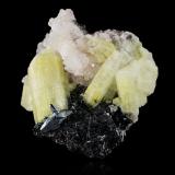 Ettringite with Calcite, Gaudefroyite and Hematite<br />N'Chwaning II Mine, N'Chwaning mining area, Kuruman, Kalahari manganese field (KMF), Northern Cape Province, South Africa<br />11,0	x	7,5	x	7,5	cm<br /> (Author: MIM Museum)