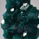 Dioptasa<br />Mina Tantara, Shinkolobwe, Cinturón de cobre de Katanga, Katanga (Shaba), República Democrática del Congo (Zaire)<br />4 x 2,5 x 1,5 cm<br /> (Autor: Raul S. Llorente)