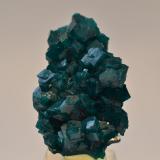 Dioptasa<br />Mina Tantara, Shinkolobwe, Cinturón de cobre de Katanga, Katanga (Shaba), República Democrática del Congo (Zaire)<br />4 x 2,5 x 1,5 cm<br /> (Autor: Raul S. Llorente)