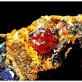 EsfaleritaCoto minero de Aizpea, minas de Cerain, Zerain, Comarca Goyerri, Guipúzcoa / Gipuzkoa, País Vasco (Euskadi), España5 x 3 cm. (Autor: Rafa Muñoz(mineralvarado))