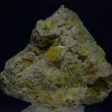 Azufre<br />Minas Cianciana, Cianciana, Provincia Agrigento (Girgenti), Sicilia, Italia<br />10 x 7 x 4 cm<br /> (Autor: Ricardo Fimia)