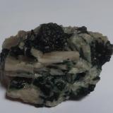 Malachite on Cerussite<br />Tsumeb Mine, Tsumeb, Otjikoto Region, Namibia<br /><br /> (Author: Dave van Bladel)