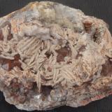 Barite on Red Quartz<br />Irhoud Mine, Jebel Irhoud, Youssoufia Province, Marrakesh-Safi Region, Morocco<br />14X10X8cm<br /> (Author: Dave van Bladel)