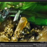 Siderite and VivianiteMina Huanuni, Huanuni, Provincia Dalence, Departamento Oruro, Boliviafov 3.5 mm (Author: ploum)