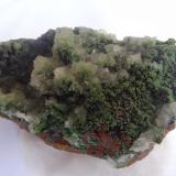 Calcite on Conicalcite<br />Ojuela Mine, Mapimí, Municipio Mapimí, Durango, Mexico<br />8x4x2,5cm<br /> (Author: Dave van Bladel)