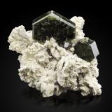 Fluorapatite (Apatite Group) on Albite<br />Sapo Mine, Ferruginha, Conselheiro Pena, Vale do Rio Doce, Minas Gerais, Brazil<br />15,0	x	10,5	x	13,0	cm<br /> (Author: MIM Museum)