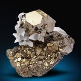 Pyrite, Calcite, Tetrahedrite, Sphalerite<br />Huanzala Mine, Huallanca District, Dos de Mayo Province, Huánuco Department, Peru<br />81 mm x 75 mm x 71 mm<br /> (Author: Carles Millan)