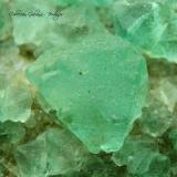 Fluorita<br />Pedrera Berta, Turó de Can Domènech, Serra de Roques Blanques, Sant Cugat del Vallès-El Papiol, Comarca Vallès Occidental / Baix Llobregat, Barcelona, Cataluña / Catalunya, España<br />Encuadre 12 x 12 mm<br /> (Autor: Rafael Galiana)