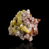 Adamite with CalciteOjuela Mine, Mapimí, Municipio Mapimí, Durango, Mexico9,0	x	8,5	x	5,0	cm (Author: MIM Museum)