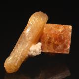 Stilbite (Series) with Chabazite (Series)<br />Wasson Bluff, Bay of Fundy, Parrsboro, Cumberland County, Nova Scotia, Canada<br />Stilbite = 1.6 cm long<br /> (Author: crosstimber)