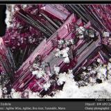 Erythrite<br />Aghbar Mine (Arhbar Mine), Bou Azzer mining district, Zagora Province, Drâa-Tafilalet Region, Morocco<br />fov 10 mm<br /> (Author: ploum)