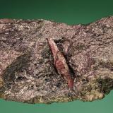 Corundum on Graphite<br />Graphite Mine, Amstall, Mühldorf, Krems-Land, Waldviertel, Lower Austria/Niederösterreich, Austria<br />45 mm specimen showing a 16 mm crystal<br /> (Author: Gerhard Brandstetter)