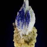 Azurite on Barite and Dolomite<br />Lilien adit, Kleinkogel, St Gertraudi, Brixlegg, Kufstein District, Inn Valley, North Tyrol, Tyrol/Tirol, Austria<br />42 mm<br /> (Author: Gerhard Brandstetter)