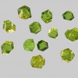 Andradite (variety demantoid)<br />Sferlùn asbestos Mine, Vallone del Cengiaccio, Lanzada, Malenco Valley (Valmalenco), Sondrio Province, Lombardy, Italy<br />Crystals around 3 mm<br /> (Author: Gerhard Brandstetter)