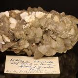 Euclase on Calcite, Albite, Quartz and minor RutileKrumlkeeskopf south slope, Krumlkeeskopf Mountain, Große Fleiß Valley, Goldberg group, Hohe Tauern, Carinthia/Kärnten, Austria11,5 cm (Author: Gerhard Brandstetter)