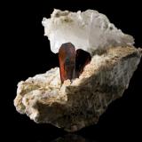 Brookite on QuartzThurdook (Thurdok), Zard Mountain, Ras Koh Mountains, Kharan District, Balochistan (Baluchistan), Pakistan9,5	x	6,0	x	7,0	cm (Author: MIM Museum)