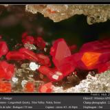 Realgar<br />Lengenbach Quarry, Fäld, Binn Valley (Binntal), Wallis (Valais), Switzerland<br />fov 2.6 mm<br /> (Author: ploum)